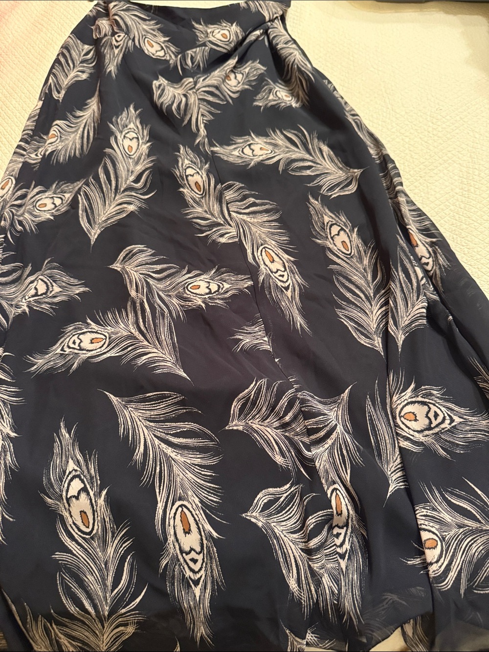 East 5th Women's black Peacock Feather Print Skirt